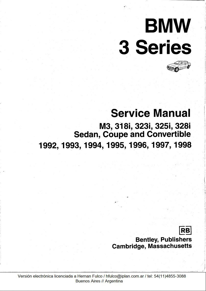 bmw 318 1992 1998 e36 workshop manual