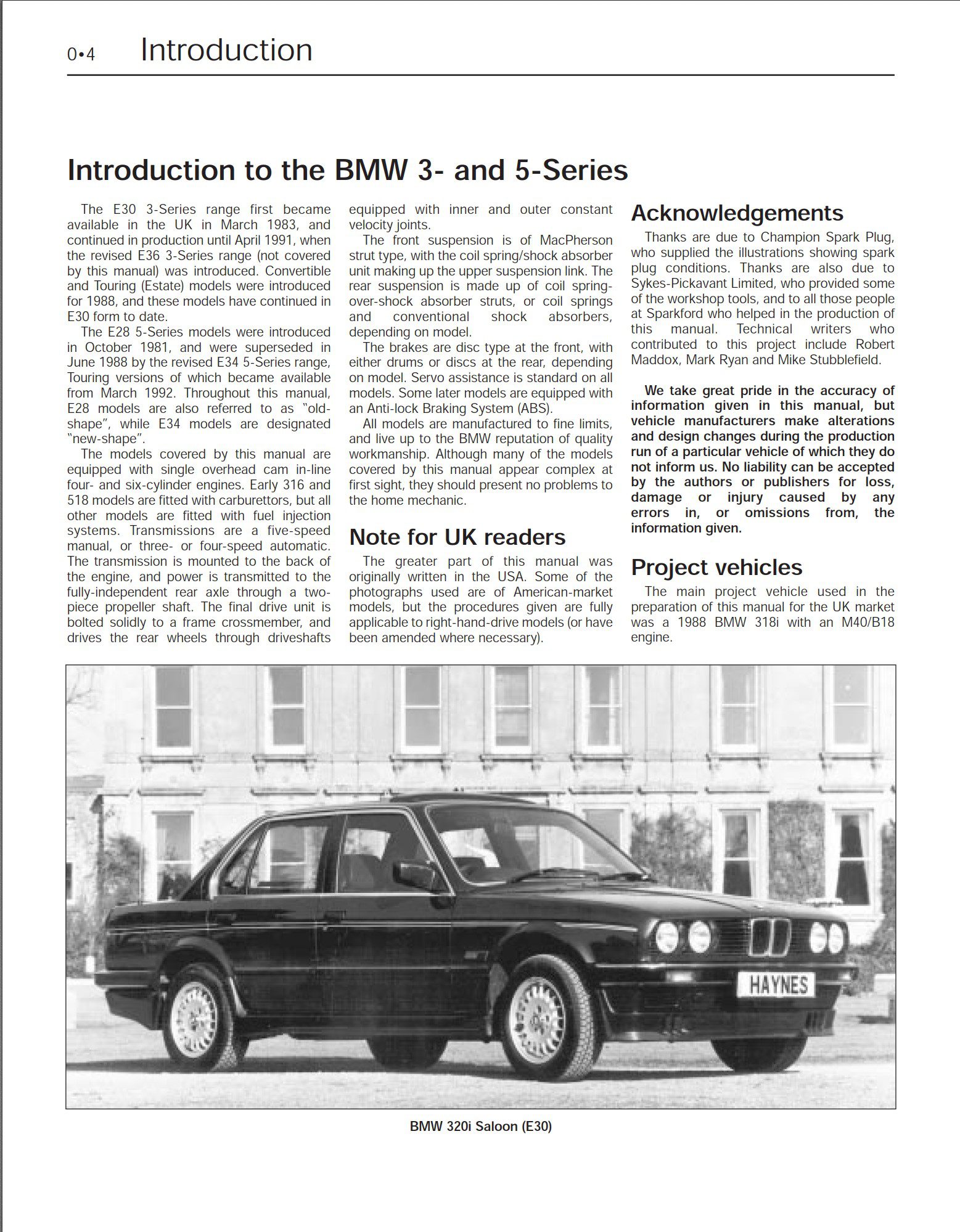 bmw 518 1983 1991 e28 and e34 workshop manual