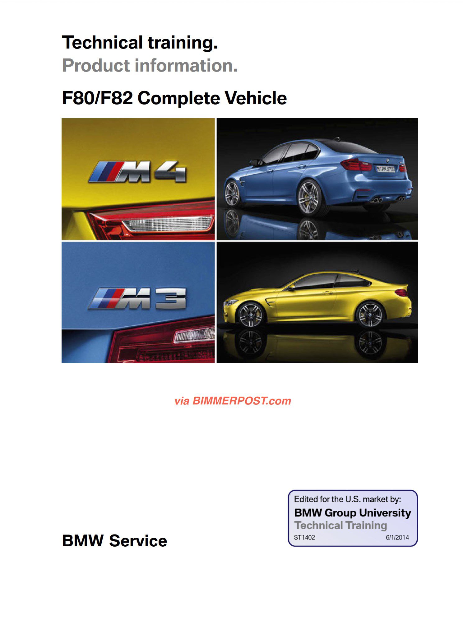bmw m4 technical info workshop manual