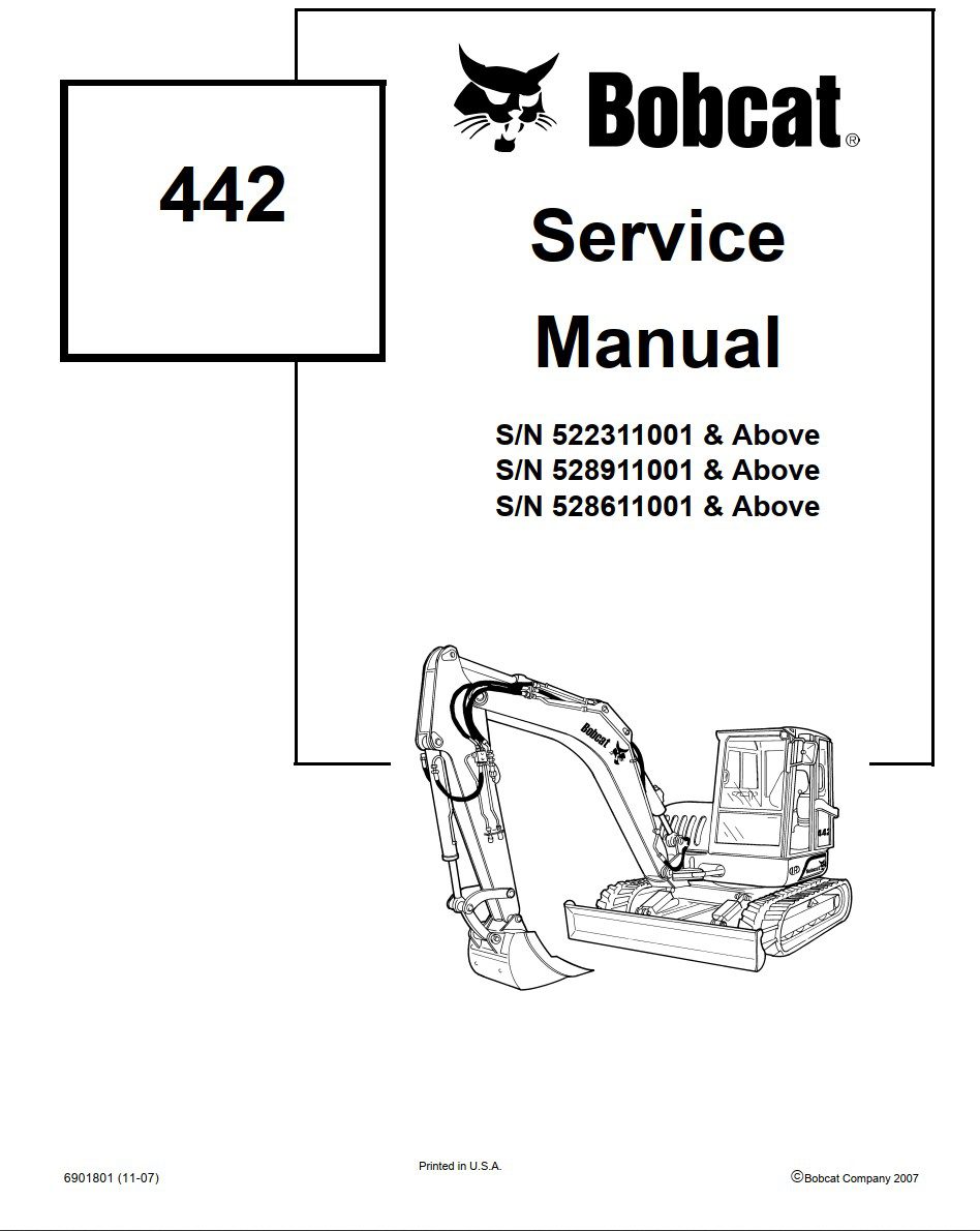 bobcat 442 mini excavator service manual