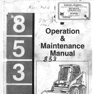 bobcat 853 operation & maintenance manual