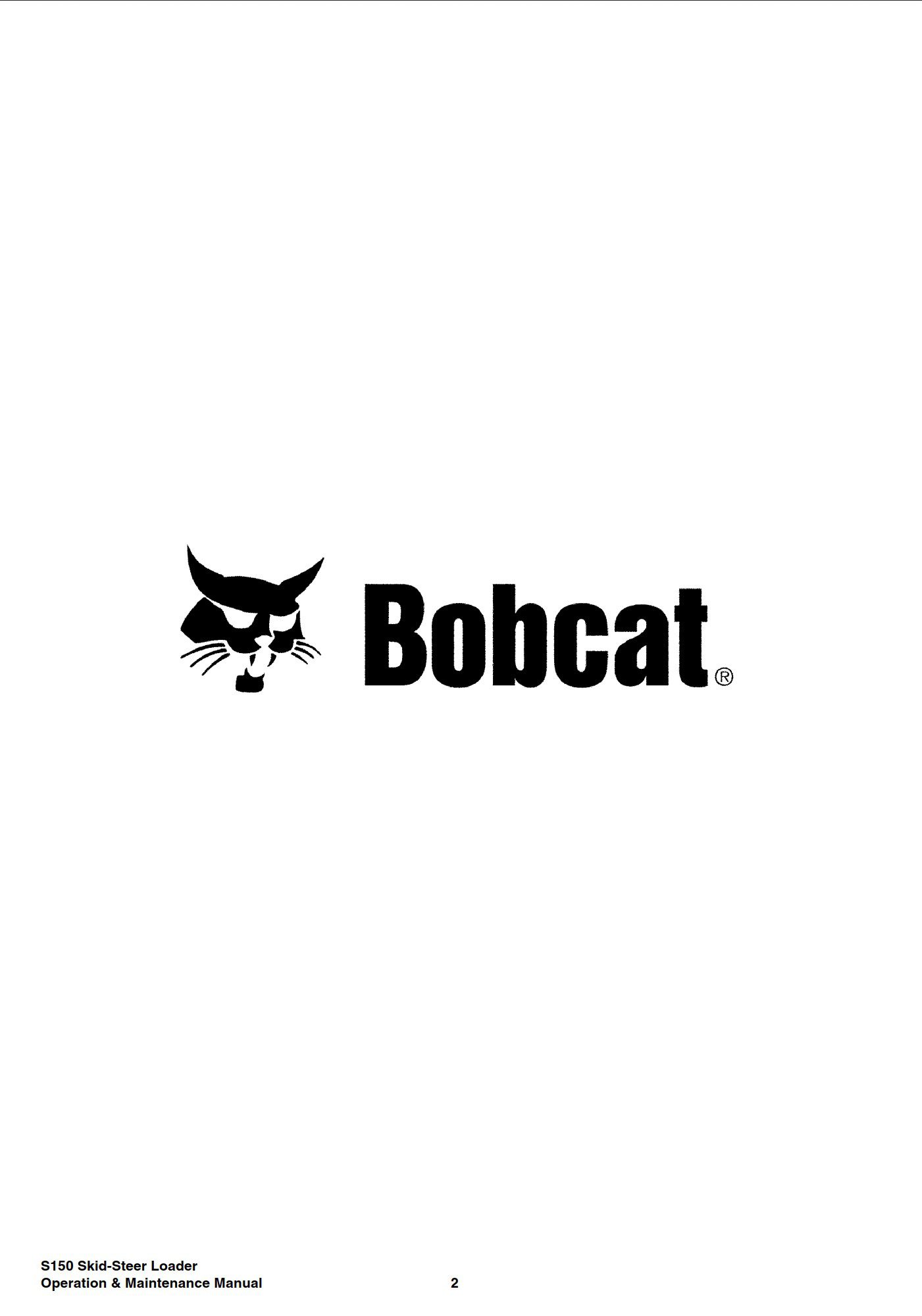 bobcat s150 operation & maintenance manual