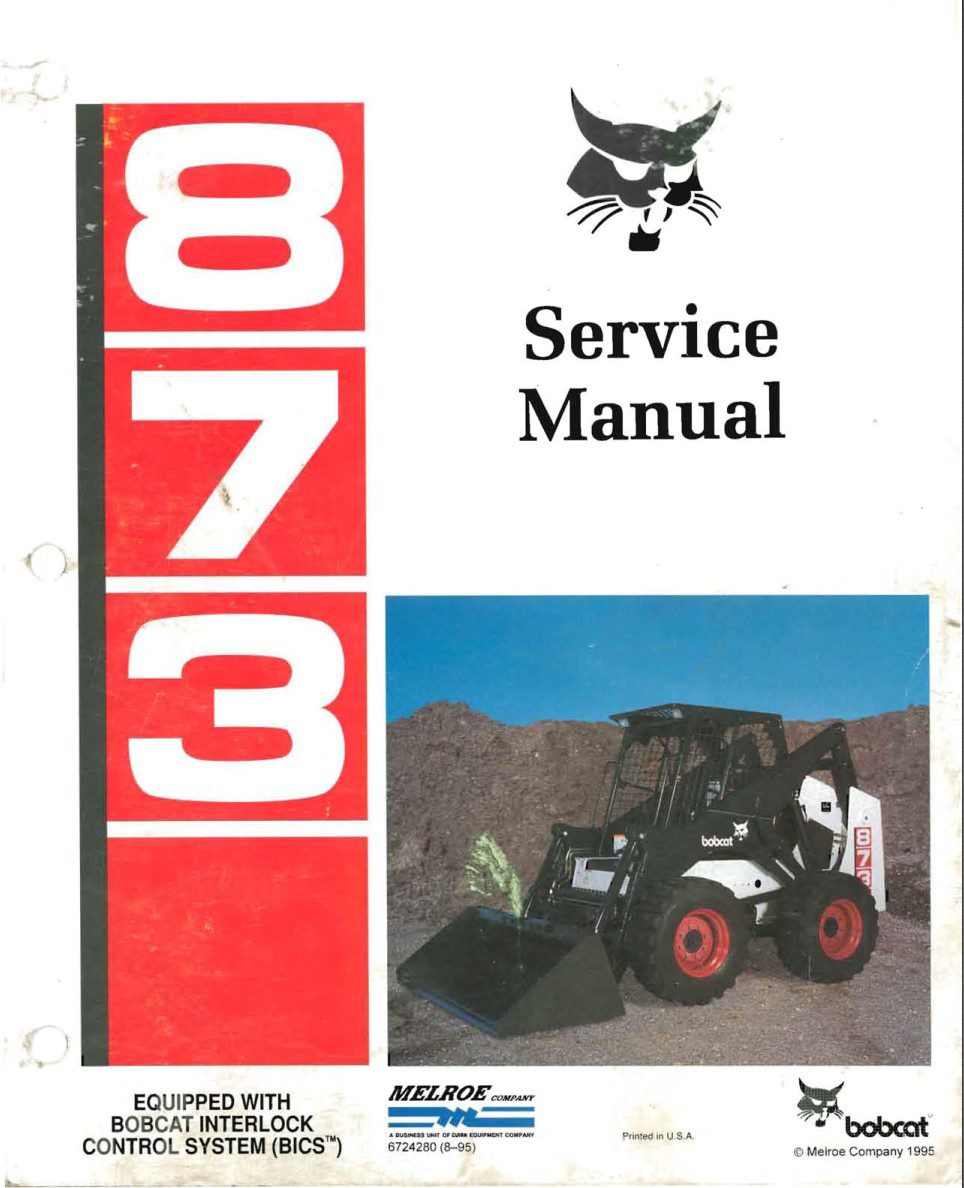 bobcat skid steer 873 service repair manual