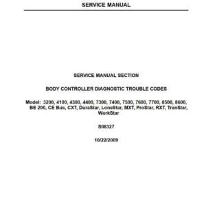 body controller diagnostic trouble codes international 3200, 4100, 4300, 4400, 7300, 7400, 7500, 7600, 7700, 8500, 8600 fault code list