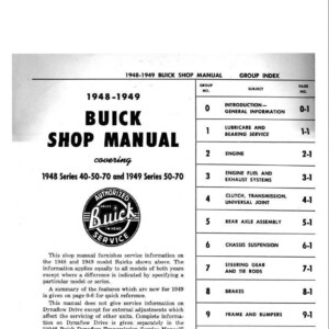 buick roadmaster 1948 1949 workshop manual