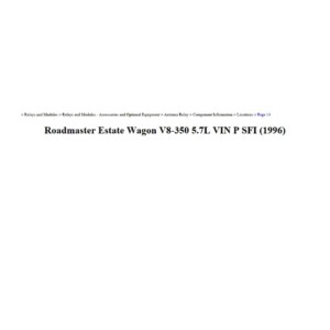 buick roadmaster 1996 estate wagon v8 5.7l workshop manual