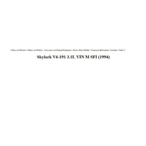 buick skylark 1994 v6 3.1l workshop manual
