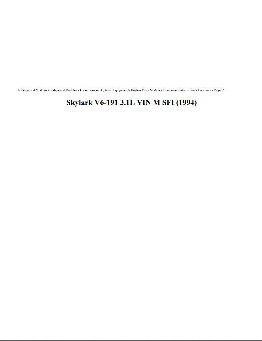 buick skylark 1994 v6 3.1l workshop manual