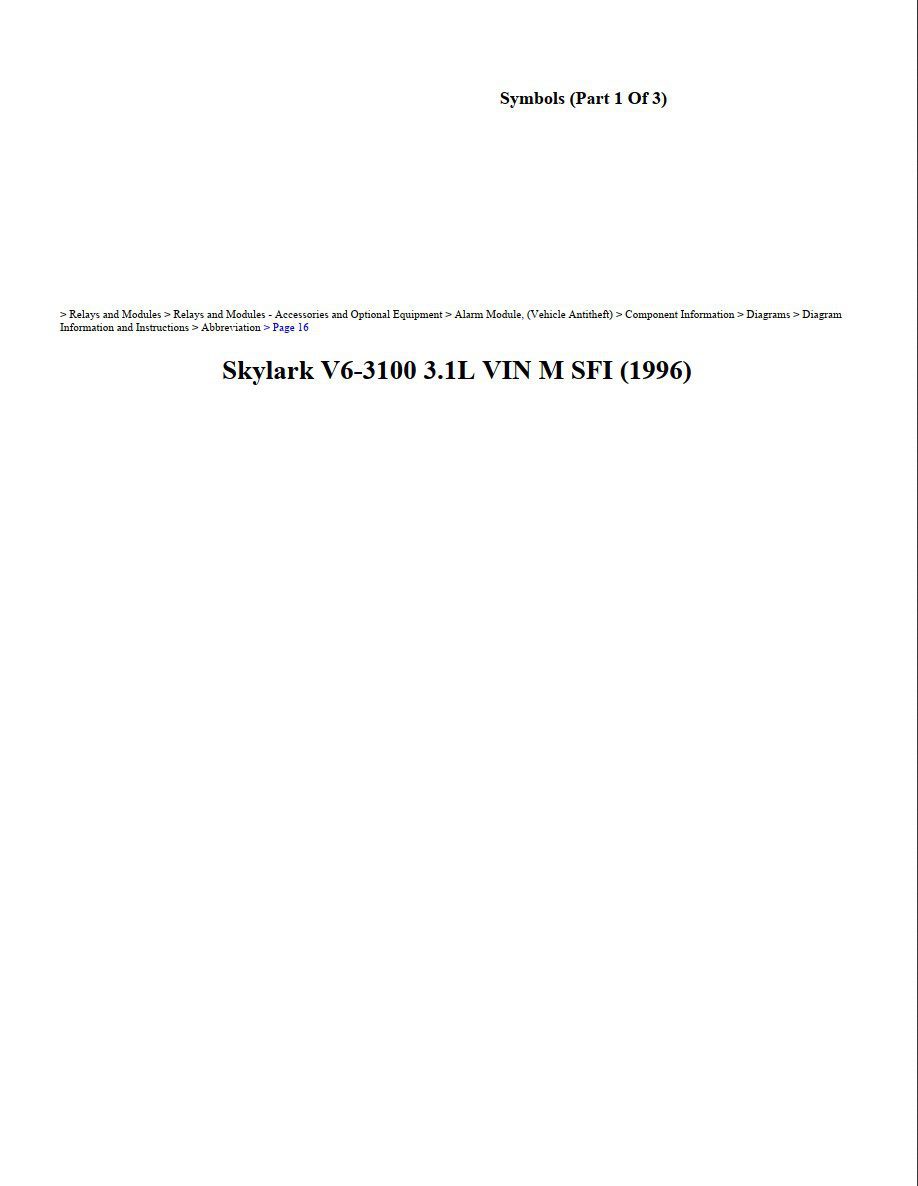 buick skylark 1996 v6 3.1l sfi workshop manual