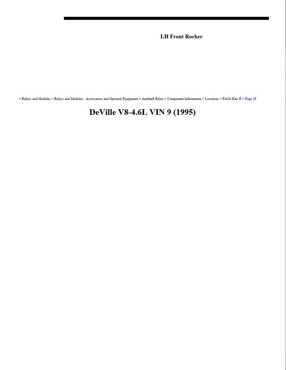 cadillac deville 1995 4.6l workshop manual