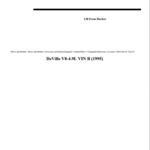 cadillac deville 1995 v8 4.9l workshop manual