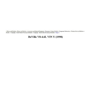 cadillac deville 1998 4.6l vin y workshop manual
