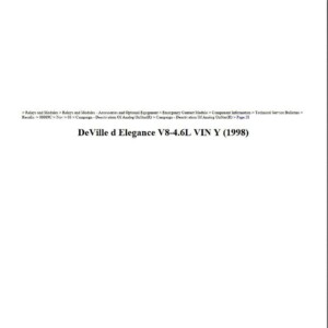 cadillac deville 1998 d elegance 4.6l vin y workshop manual