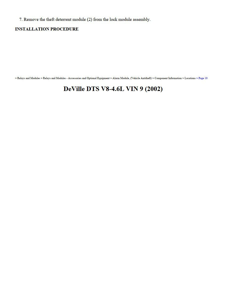 cadillac deville 2002 v8 4.6l workshop manual