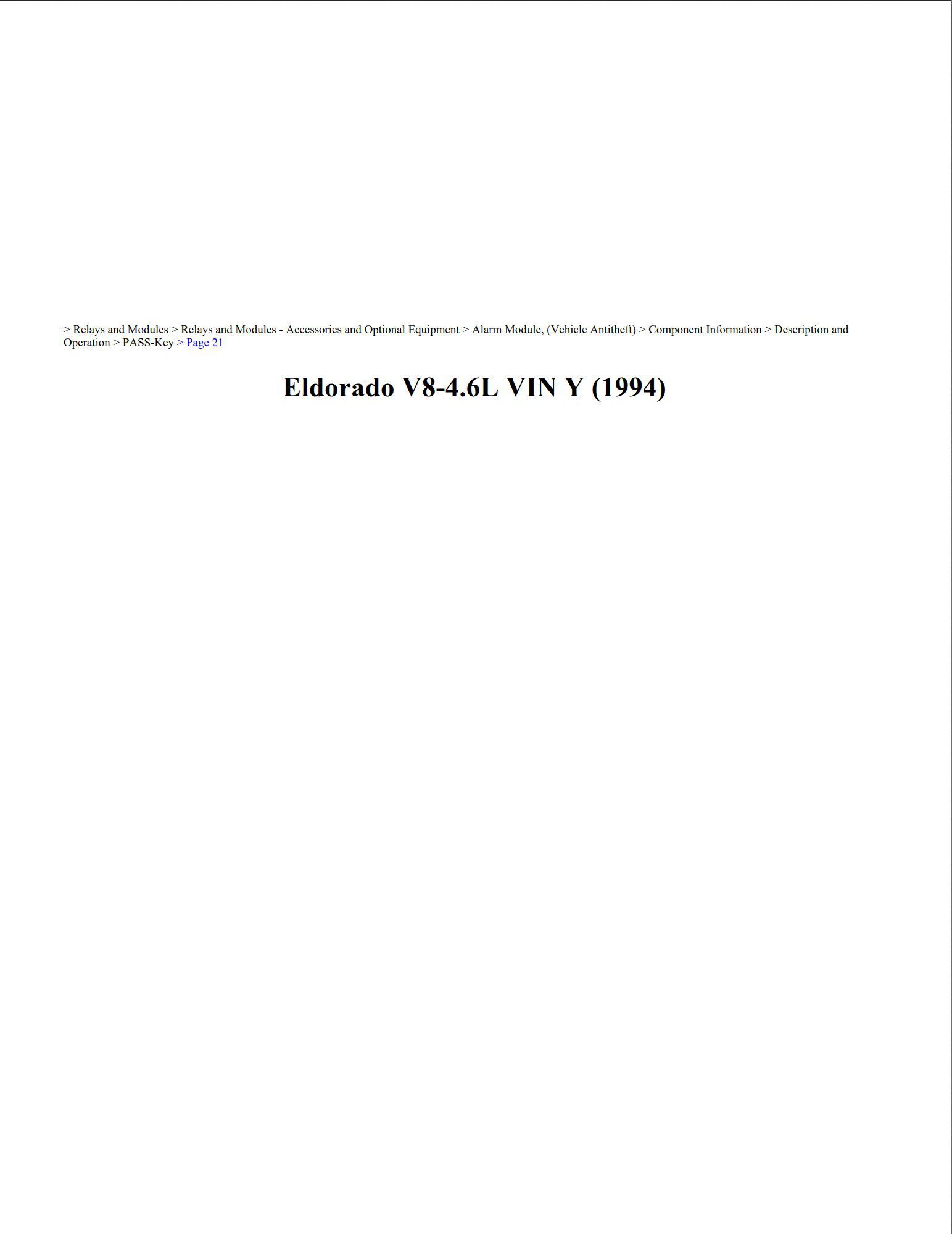 cadillac eldorado 1994 v8 4.6l workshop manual