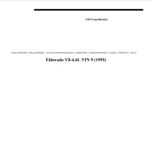 cadillac eldorado 1995 4.6l workshop manual