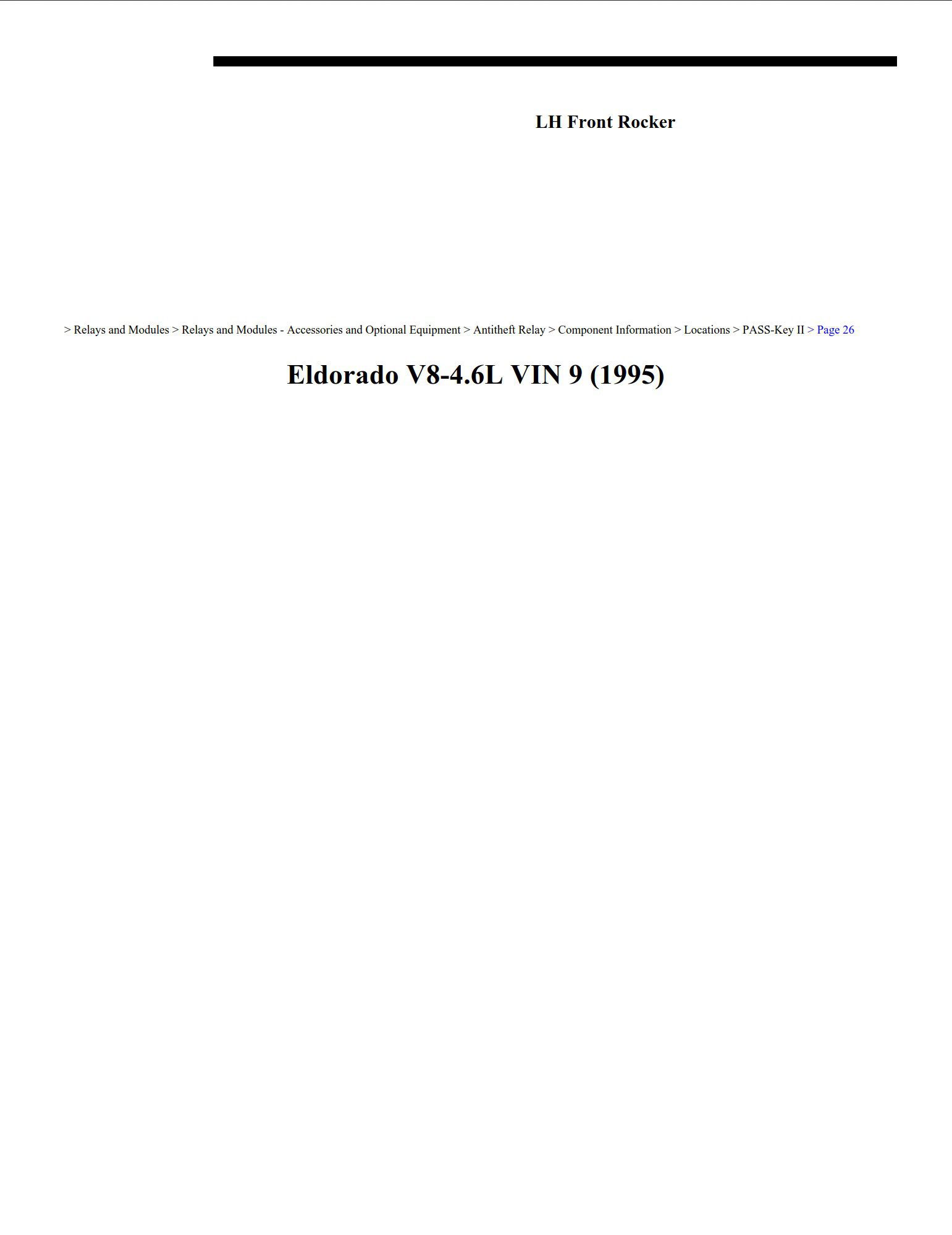 cadillac eldorado 1995 4.6l workshop manual