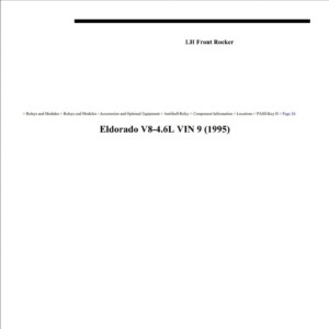 cadillac eldorado 1995 v8 4.6l workshop manual