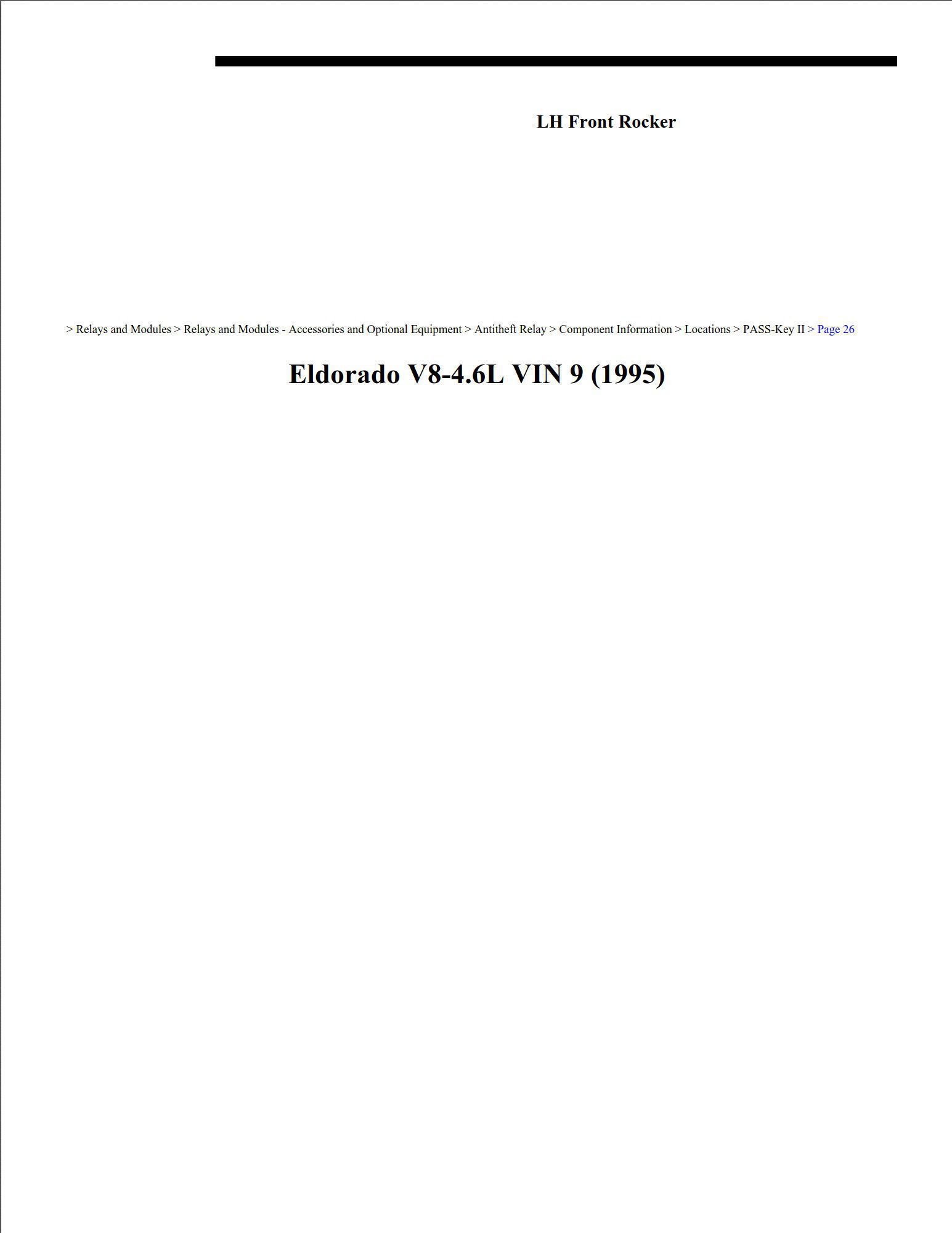 cadillac eldorado 1995 v8 4.6l workshop manual