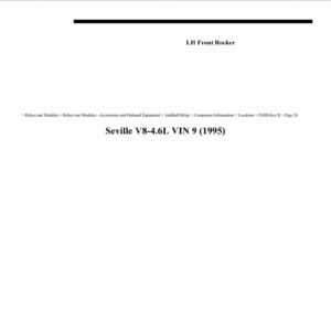 cadillac seville 1995 4.6l workshop manual