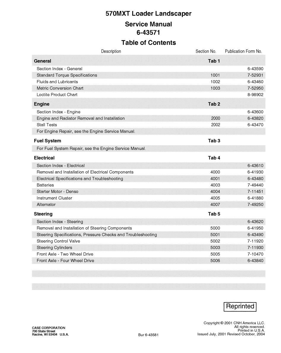 case 570mxt service manual