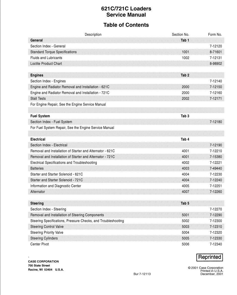 case 621c 721c service manual