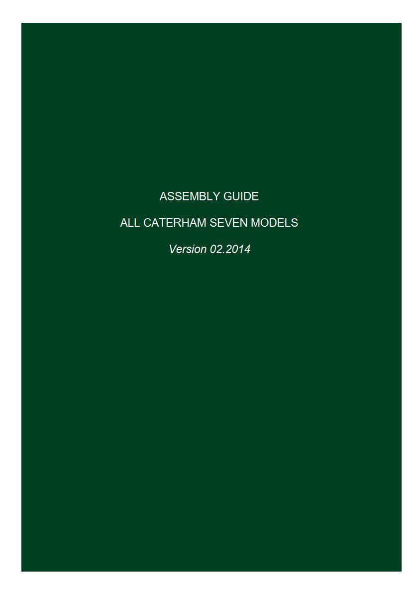 caterham seven all models service assembly guide