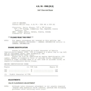 chevrolet astro 1997 workshop manual