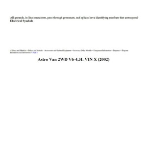 chevrolet astro 2002 van 2wd 4.3l workshop manual
