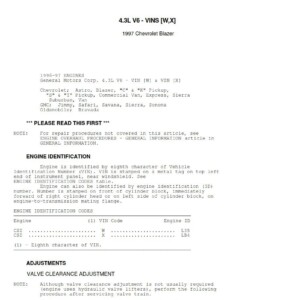 chevrolet blazer 1997 workshop manual