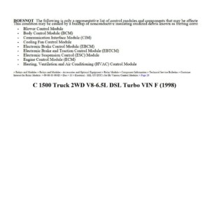 chevrolet c1500 1998 6.5l dsl workshop manual