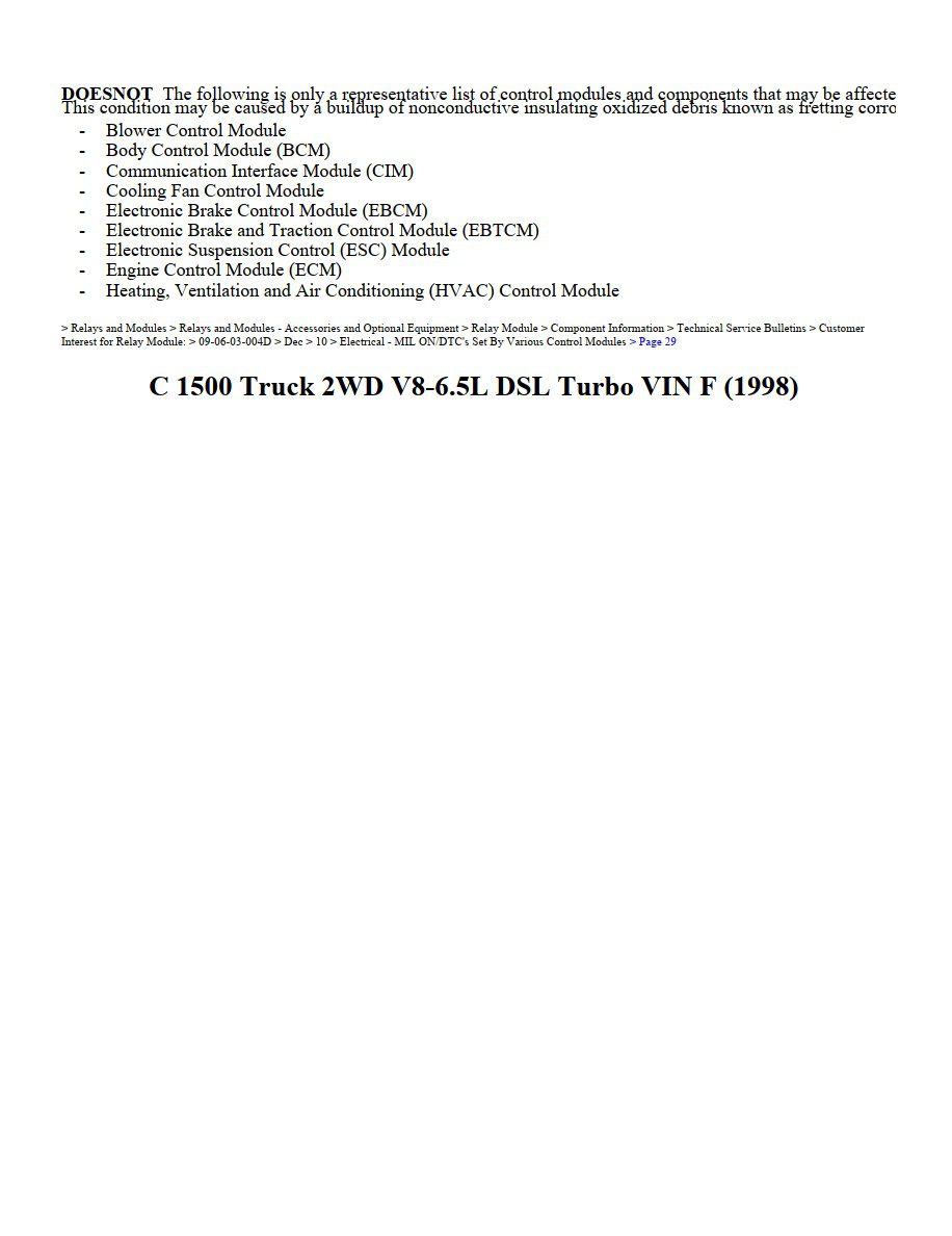 chevrolet c1500 1998 6.5l dsl workshop manual