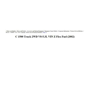 chevrolet c1500 2002 truck 2wd v8 5.3 workshop manual
