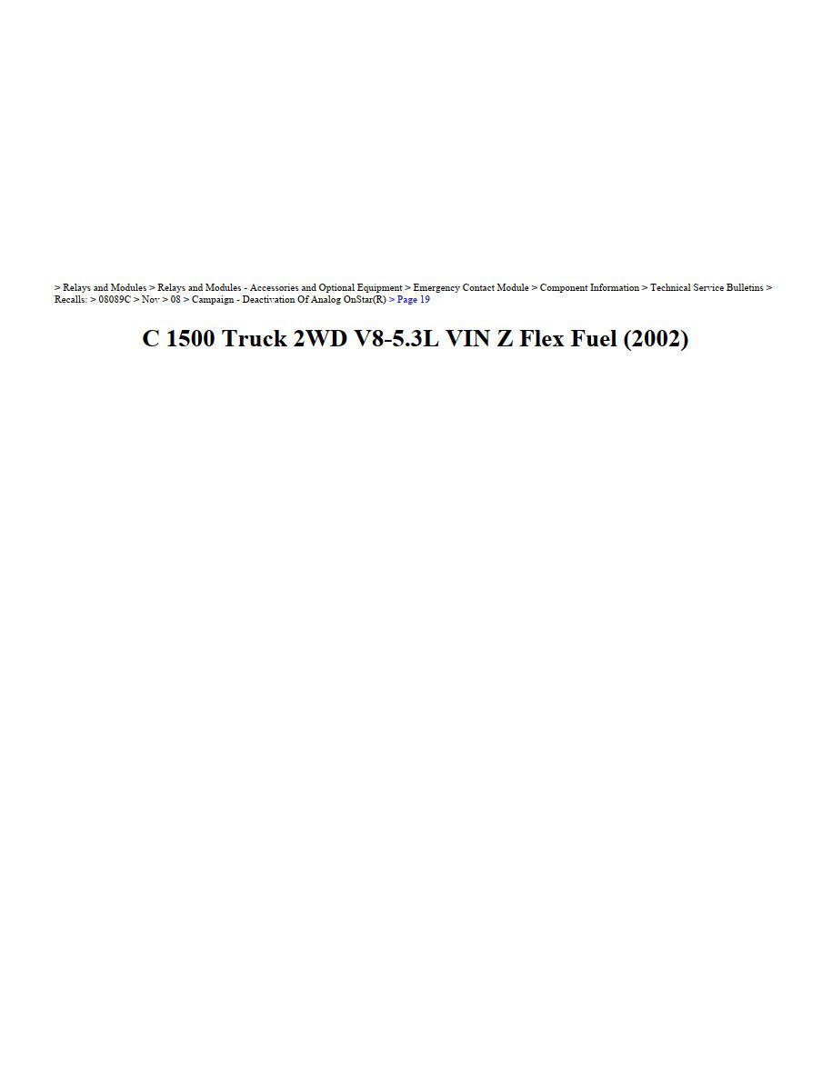 chevrolet c1500 2002 truck 2wd v8 5.3 workshop manual
