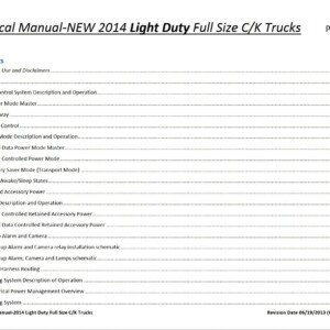 chevrolet c1500 2014 workshop manual