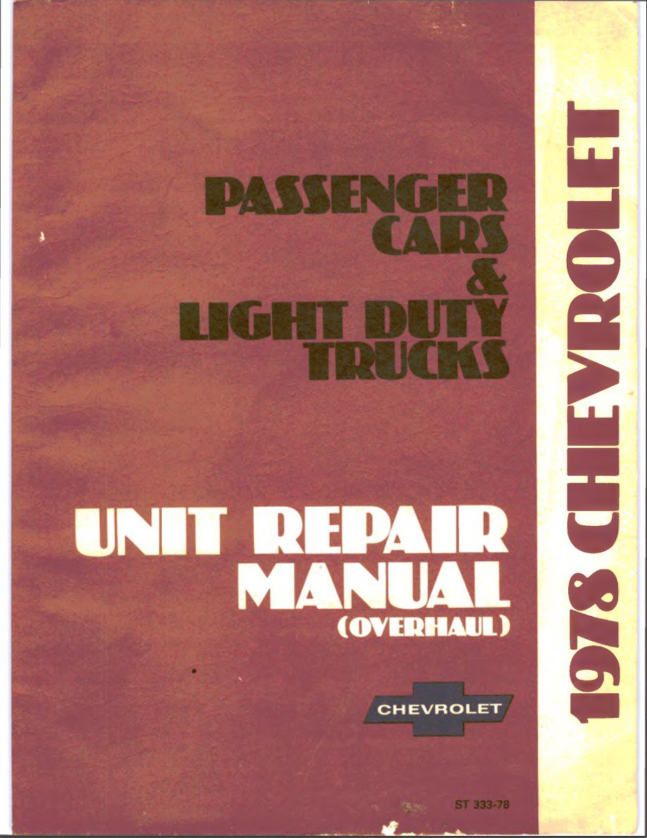 chevrolet camaro 1978 workshop manual