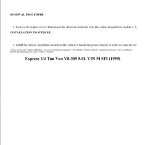 chevrolet express 1999 5.0l vin m sfi workshop manual