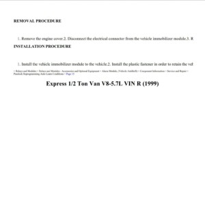chevrolet express 1999 5.7l vin r workshop manual