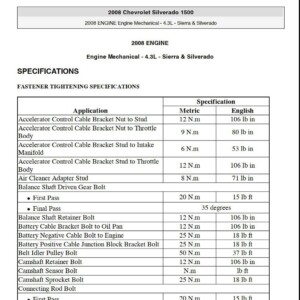 chevrolet gmc silverado sierra 2008 workshop repair manual