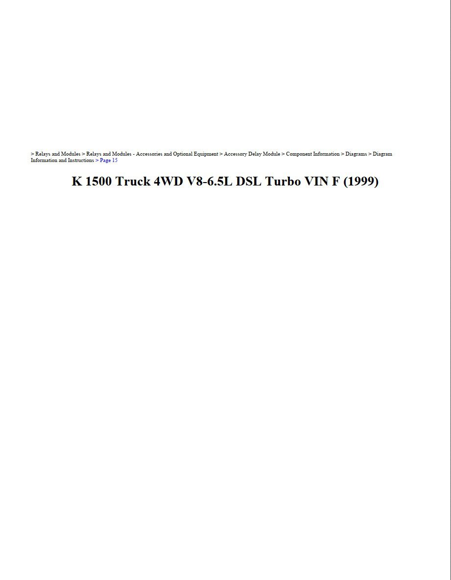 chevrolet k1500 1999 6.5l dsl turbo workshop manual