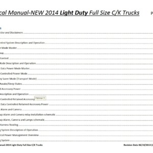 chevrolet k1500 2014 workshop manual