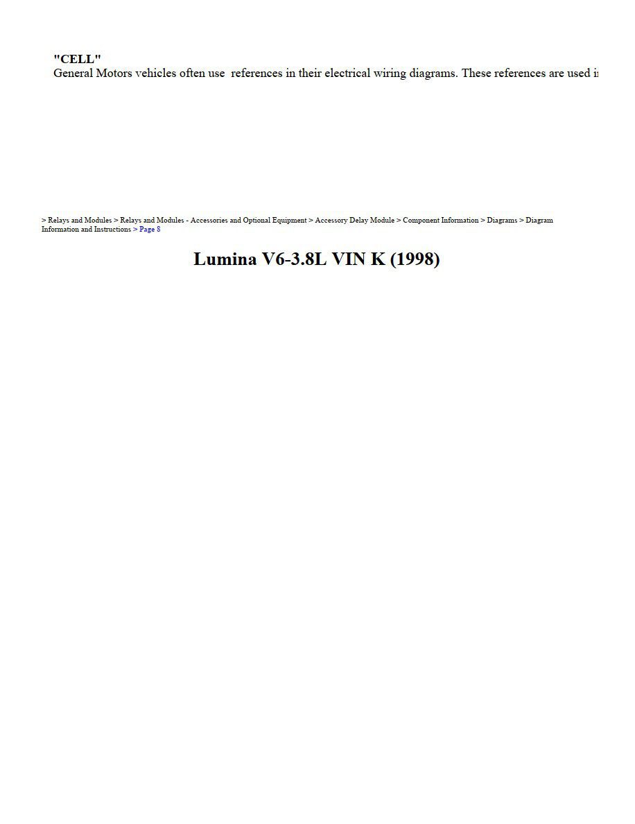 chevrolet lumina 1998 3.8l workshop manual