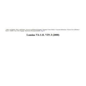 chevrolet lumina 2000 3.1l vin j workshop manual