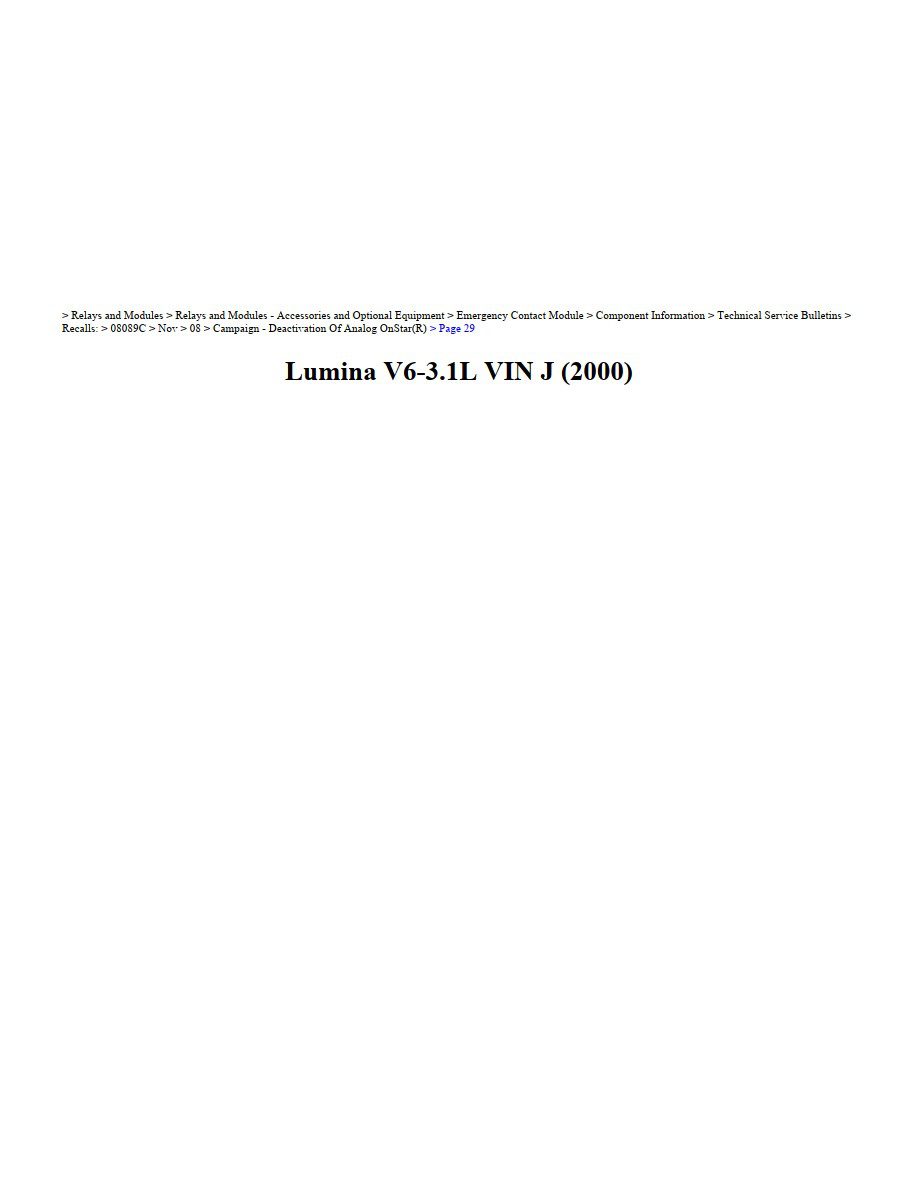 chevrolet lumina 2000 v6 3.1l workshop manual
