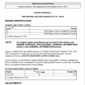chevrolet s10 1994 1995 workshop manual