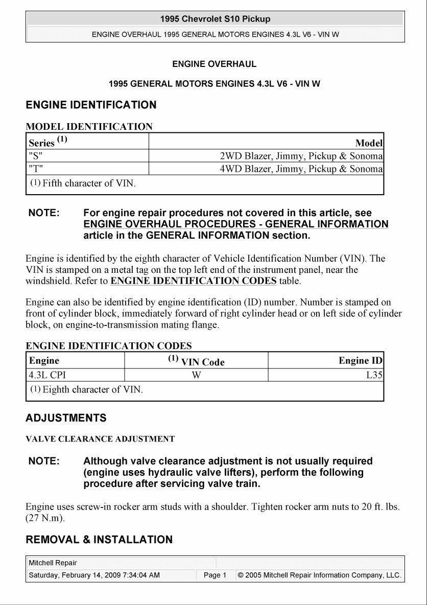 chevrolet s10 1994 1995 workshop manual