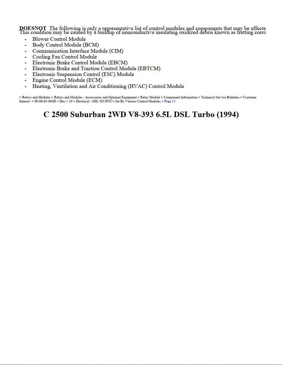 chevrolet suburban 1994 2wd v8 6.5l dsl turbo workshop manual