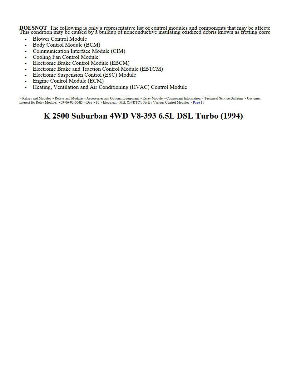chevrolet suburban 1994 4wd v8 6.5l dsl turbo workshop manual