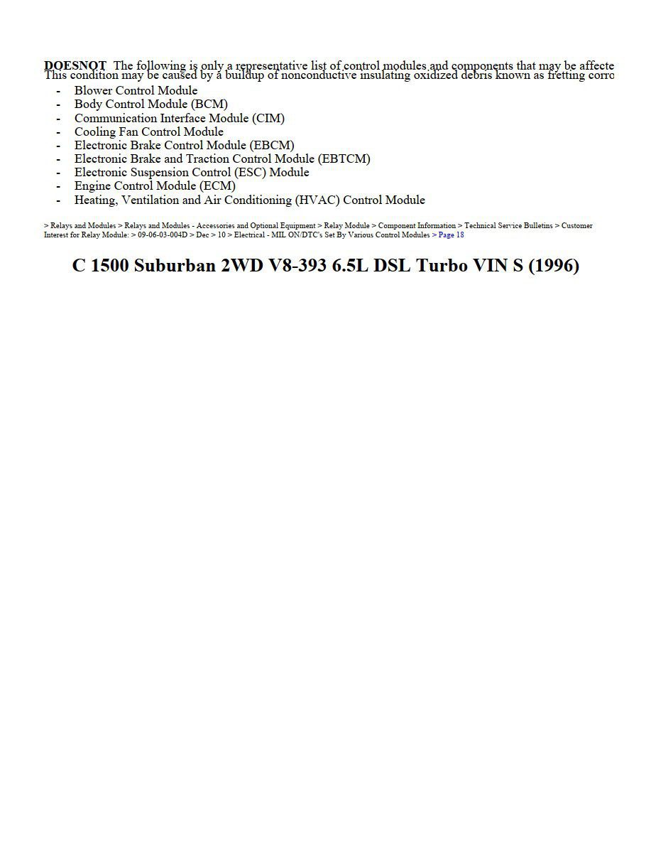 chevrolet suburban 1996 6.5l dsl turbo workshop manual