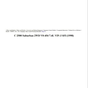 chevrolet suburban 1998 c 2500 2wd 7.4l sfi workshop manual